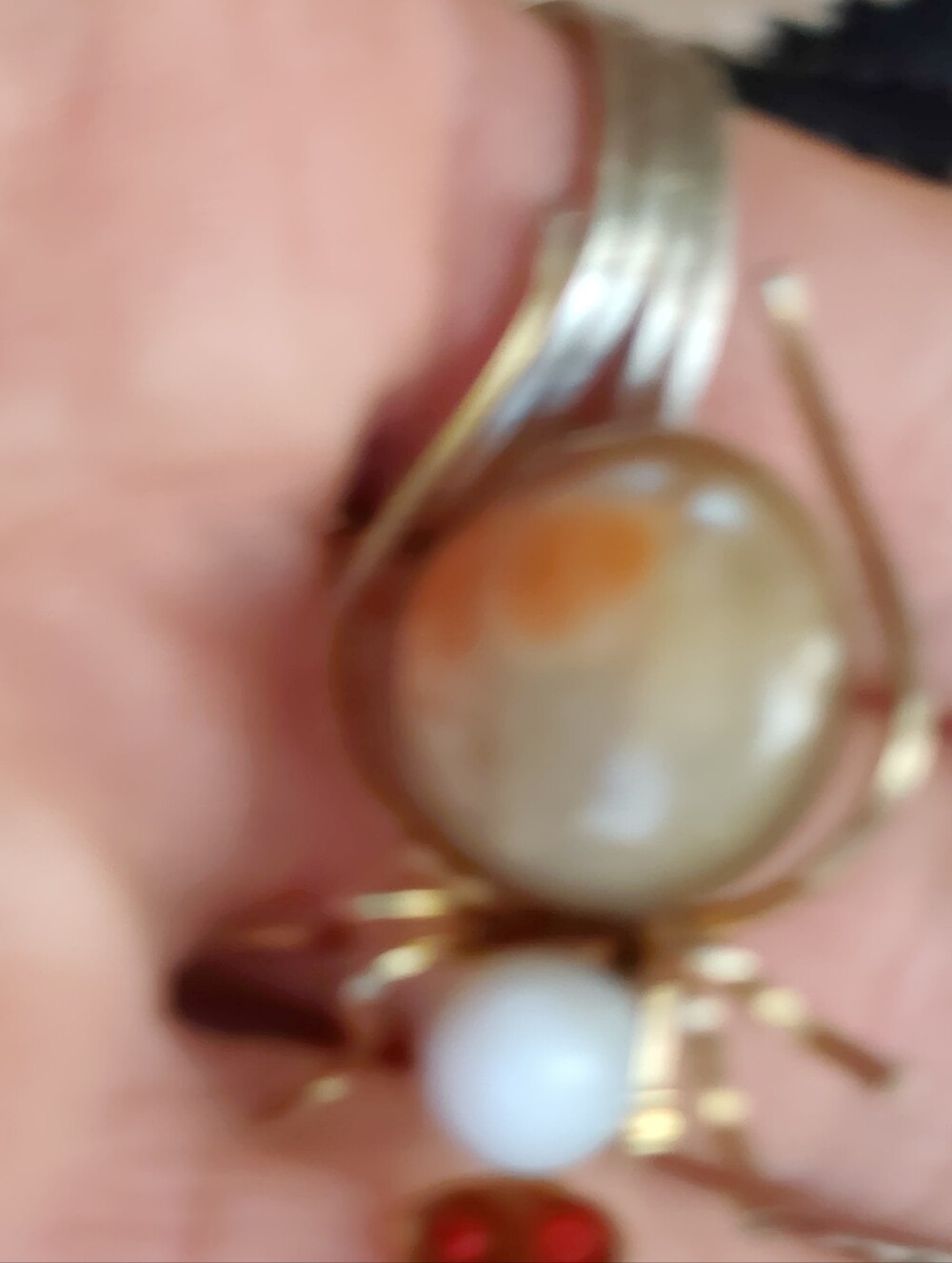 Antique Victorian Blister Pearl Bug Brooch - Picture 3 of 4
